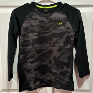 CHAMPION Boy's Athletic Duo Dry Long Sleeve Shirt Top - black/gray, size M(8-10)